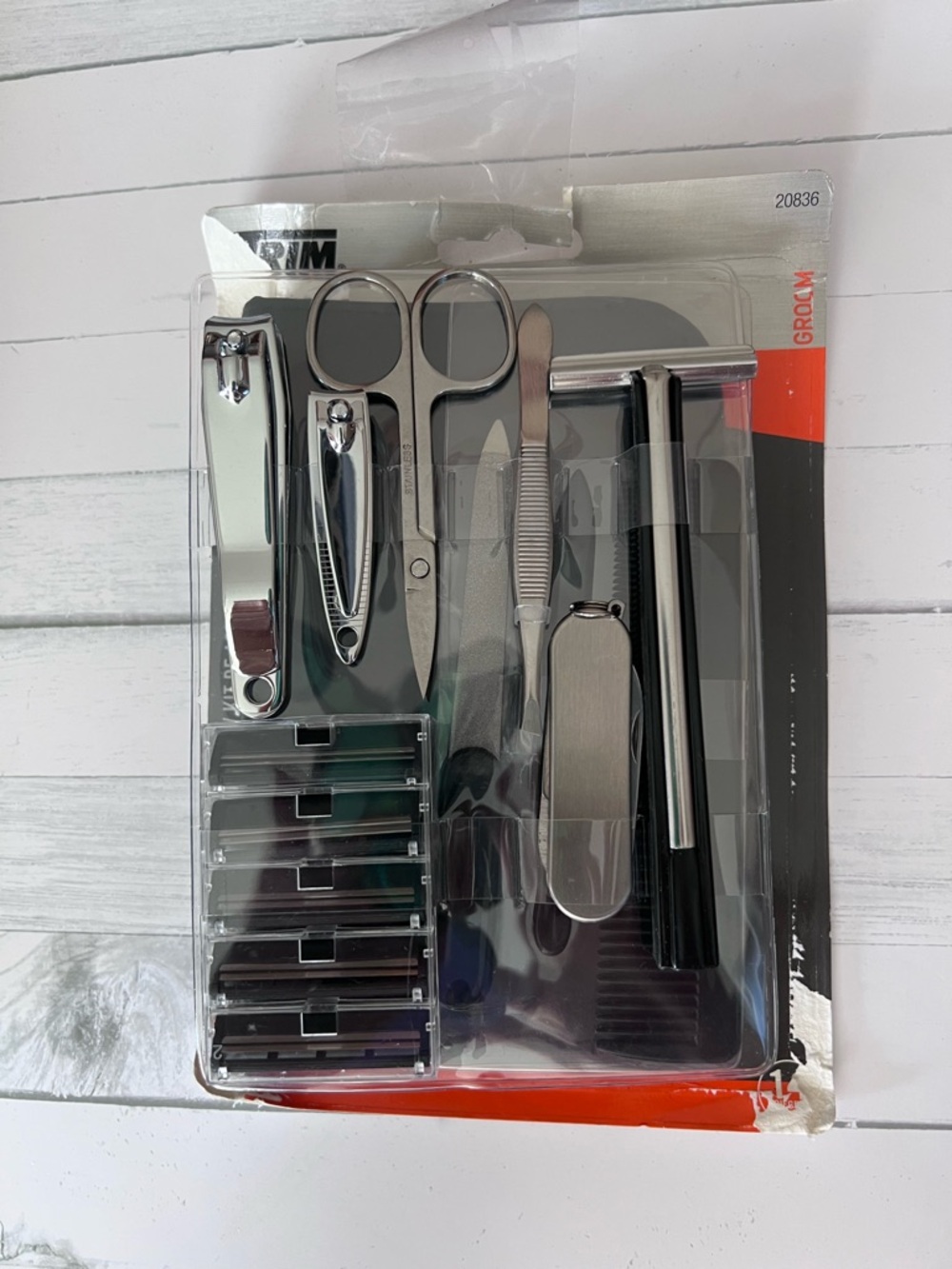 Stainless Steel Grooming Kit with Razor & Clippers